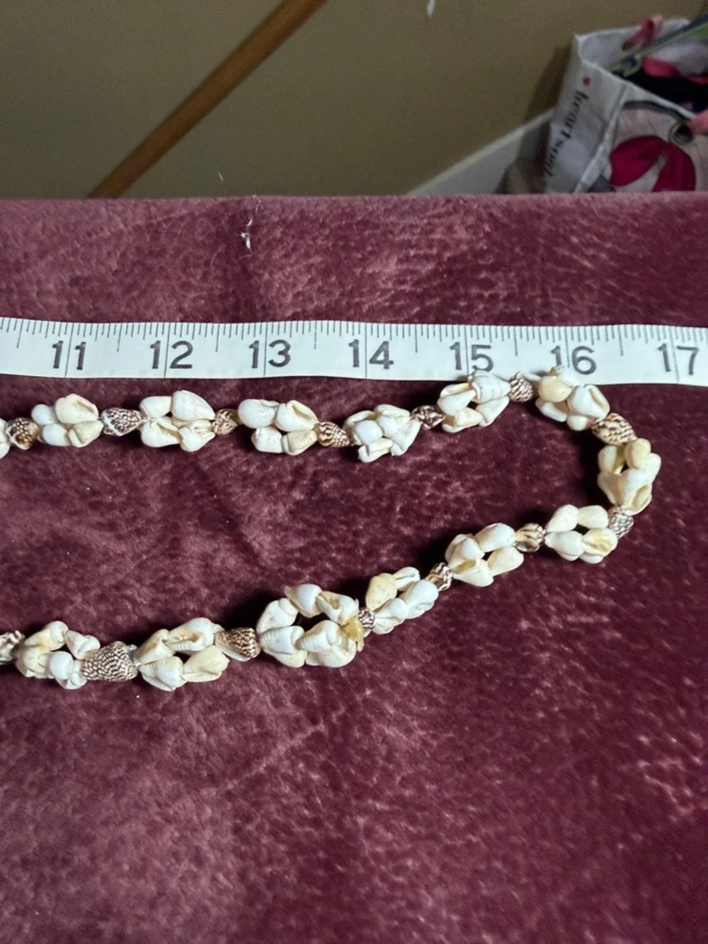 Vintage Natural White and Cream Sea Shell Cluster Bead Necklace